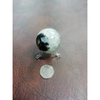 Black tourmaline in quartz sphere 